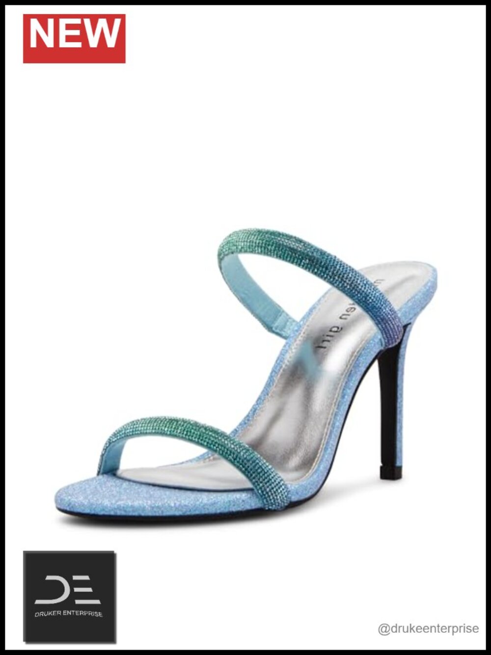 Stiletto Heel Sandals with Rhinestone Embellishment